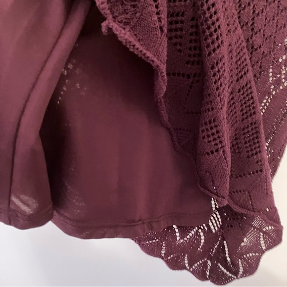 VTG Y2K Women’s Purple Sheer Crochet Lace Layered Sz. Small Tee Fairy Festival - Picture 7 of 7